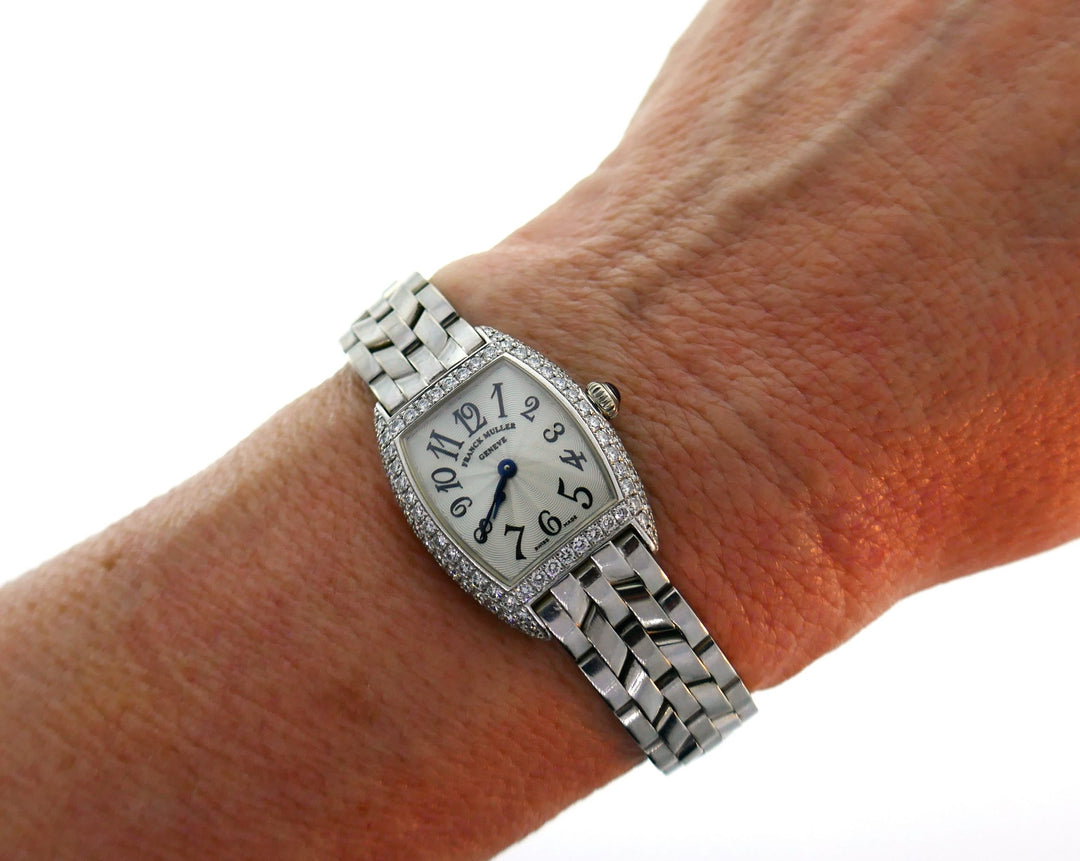 Franck Muller Mini Cintree Curvex Wristwatch White Gold & Diamond