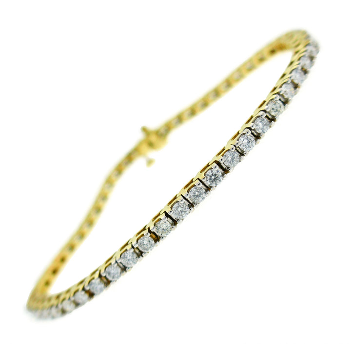 Diamond Yellow Gold Tennis Line Bracelet