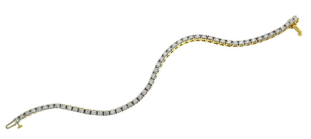 Diamond Yellow Gold Tennis Line Bracelet