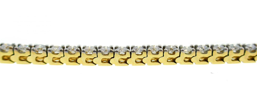 Diamond Yellow Gold Tennis Line Bracelet