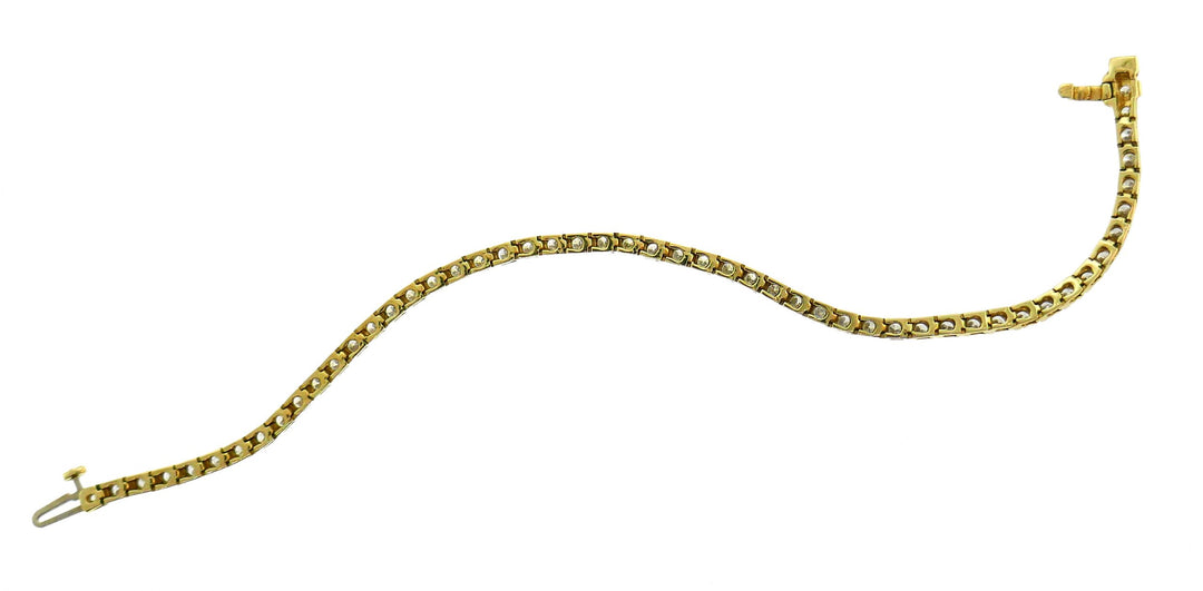 Diamond Yellow Gold Tennis Line Bracelet