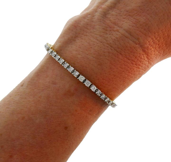 Diamond Yellow Gold Tennis Line Bracelet