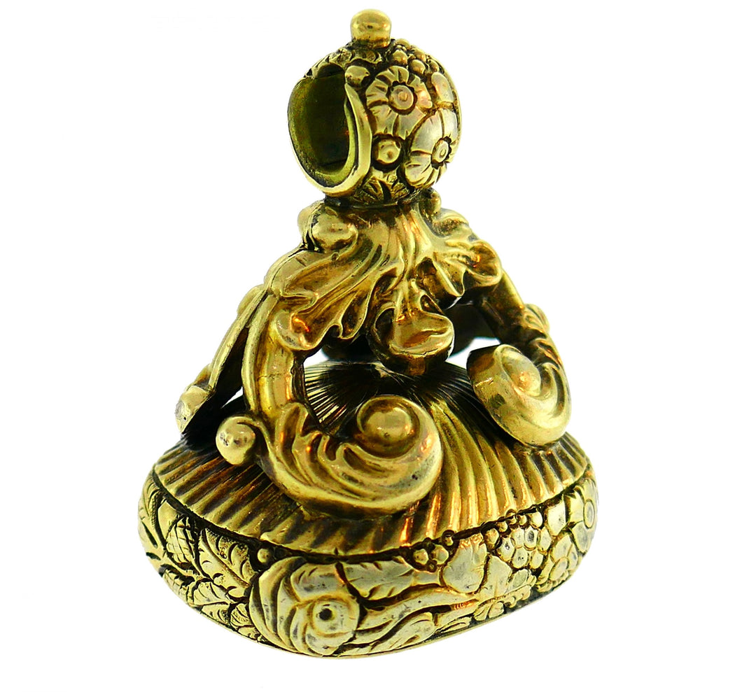 Victorian Citrine Seal Gold Fob Charm Pendant