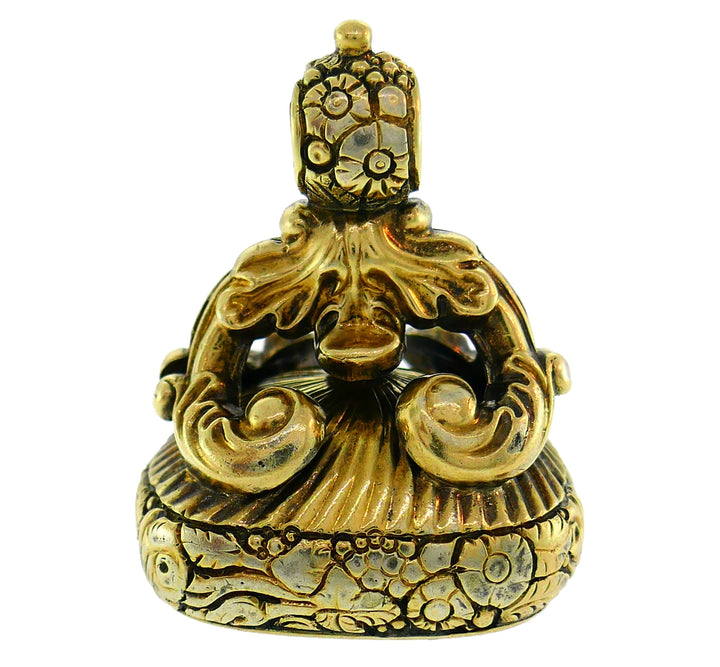 Victorian Citrine Seal Gold Fob Charm Pendant