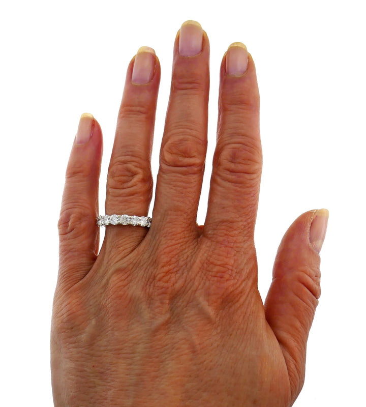 Vintage Diamond White Gold Eternity Band Ring