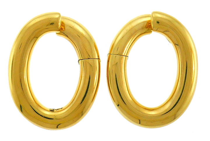 Vintage Yellow Gold Clip-on Hoop Earrings