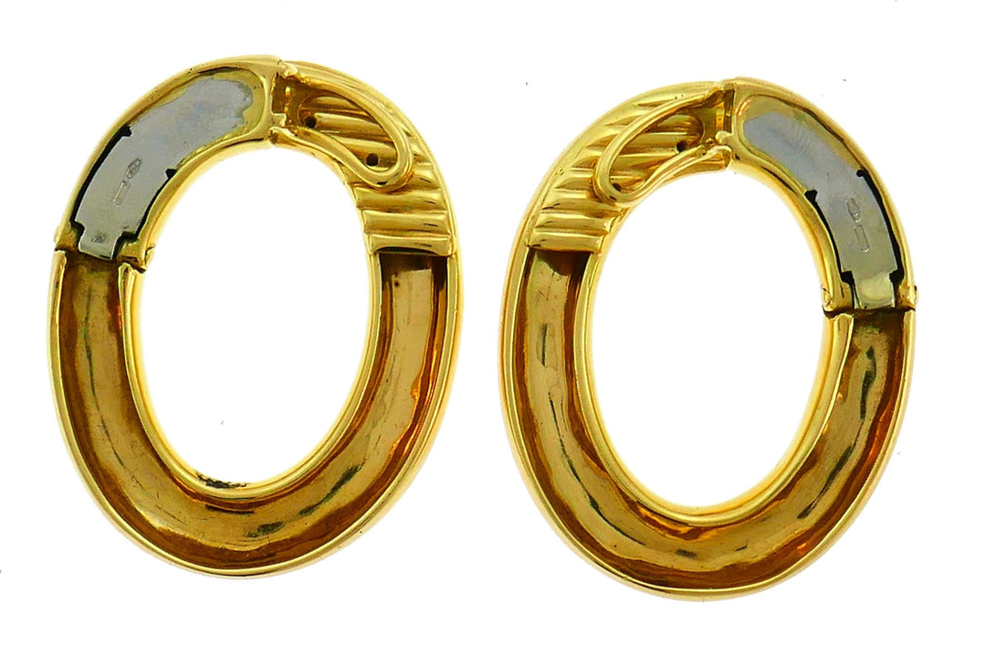 Vintage Yellow Gold Clip-on Hoop Earrings