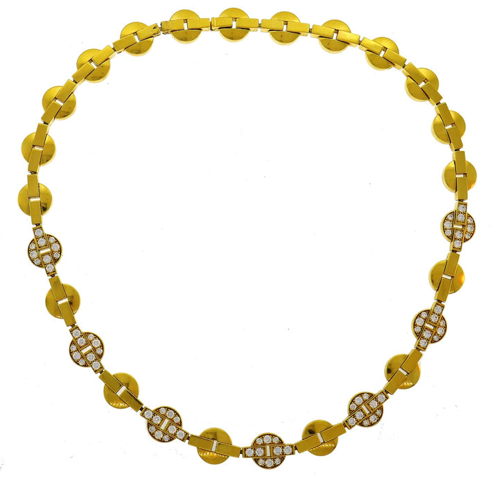 Vintage Cartier Himalia Diamond Yellow Gold Necklace