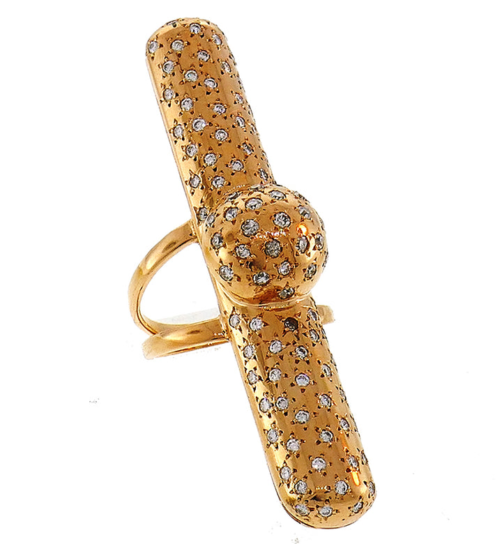 Vintage Cocktail Ring 14k Gold Diamond Estate Jewelry