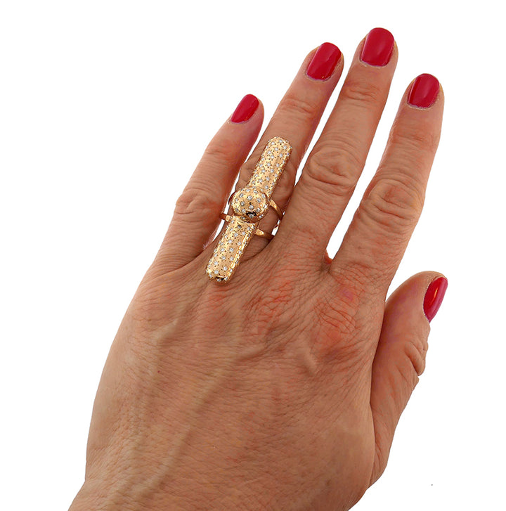 Vintage Cocktail Ring 14k Gold Diamond Estate Jewelry