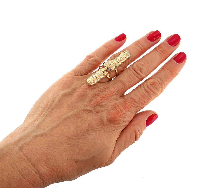 Vintage Cocktail Ring 14k Gold Diamond Estate Jewelry