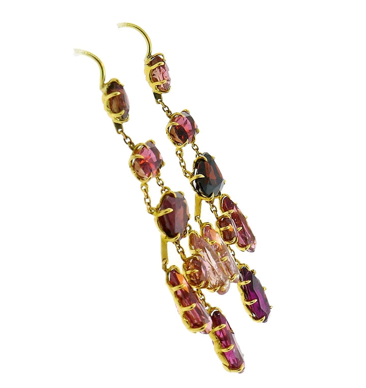 Vintage H Stern Tourmaline Yellow Gold Earrings Dangle