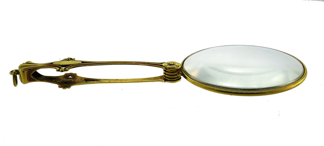 Art Nouveau Yellow Gold Magnifying Glass Pendant