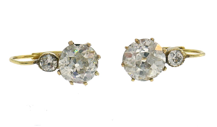 Victorian Diamond Earrings 14k Gold Antique Jewelry