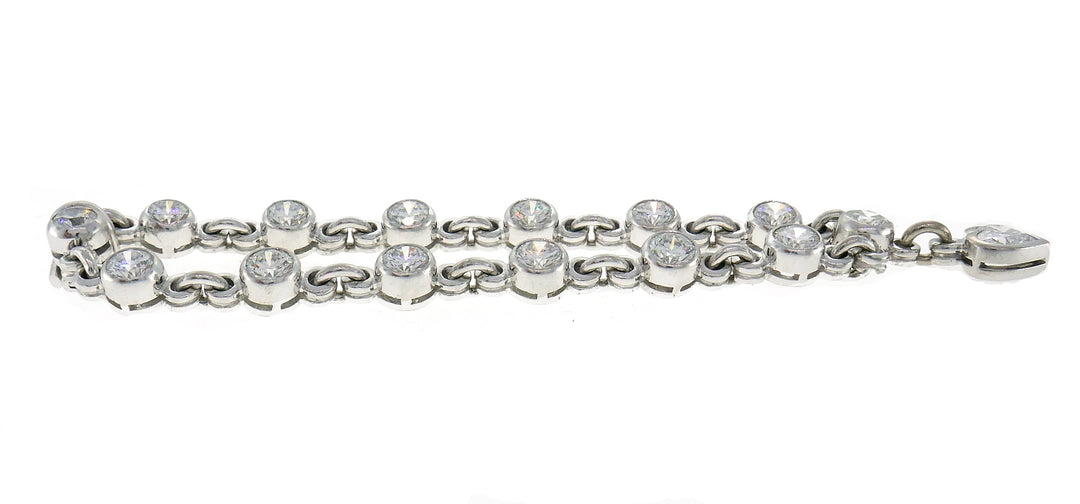 Graff Diamond 18k White Gold Bracelet with Heart Diamond Charm