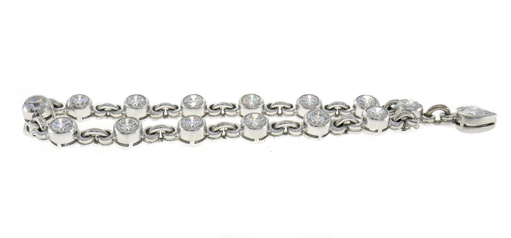 Graff Diamond 18k White Gold Bracelet with Heart Diamond Charm