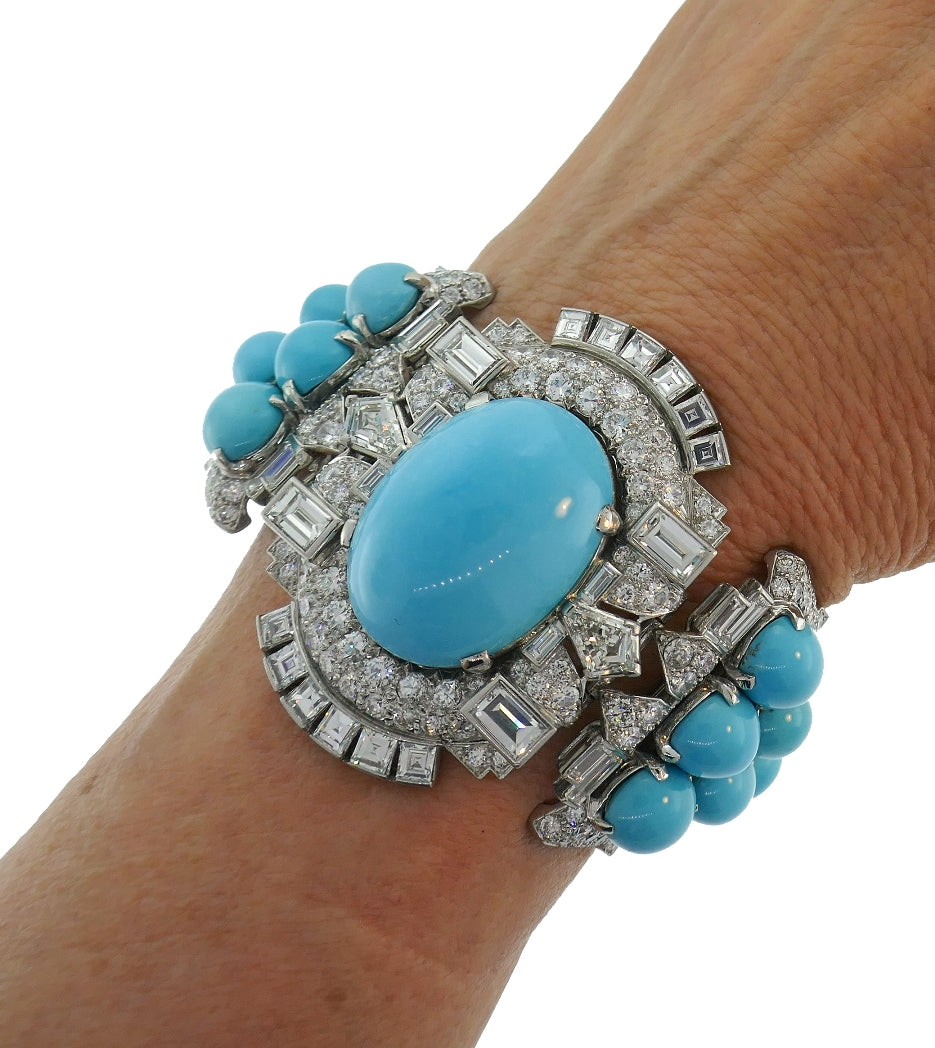 Trabert & Hoeffer-Mauboussin Bracelet Platinum Turquoise