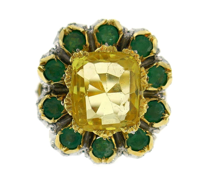 Mario Buccellati Yellow Sapphire 18k Gold Ring Estate Jewelry