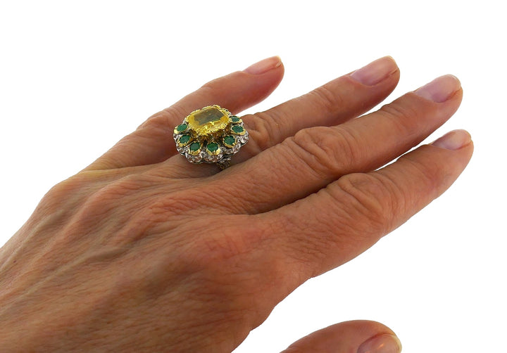 Mario Buccellati Yellow Sapphire 18k Gold Ring Estate Jewelry