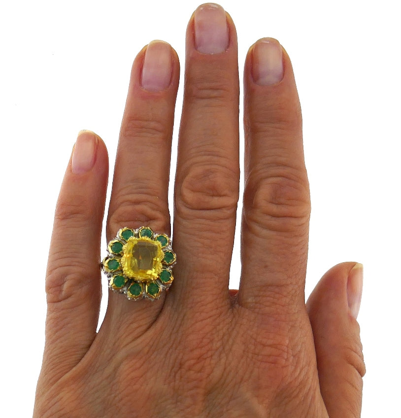 Mario Buccellati Yellow Sapphire 18k Gold Ring Estate Jewelry