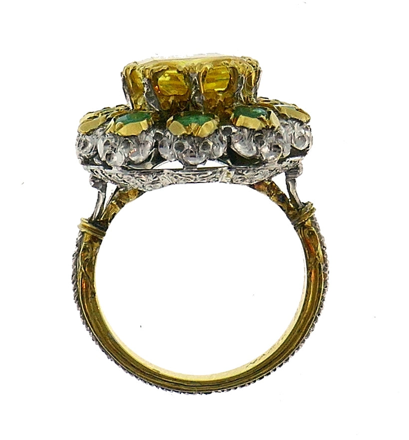 Mario Buccellati Yellow Sapphire 18k Gold Ring Estate Jewelry