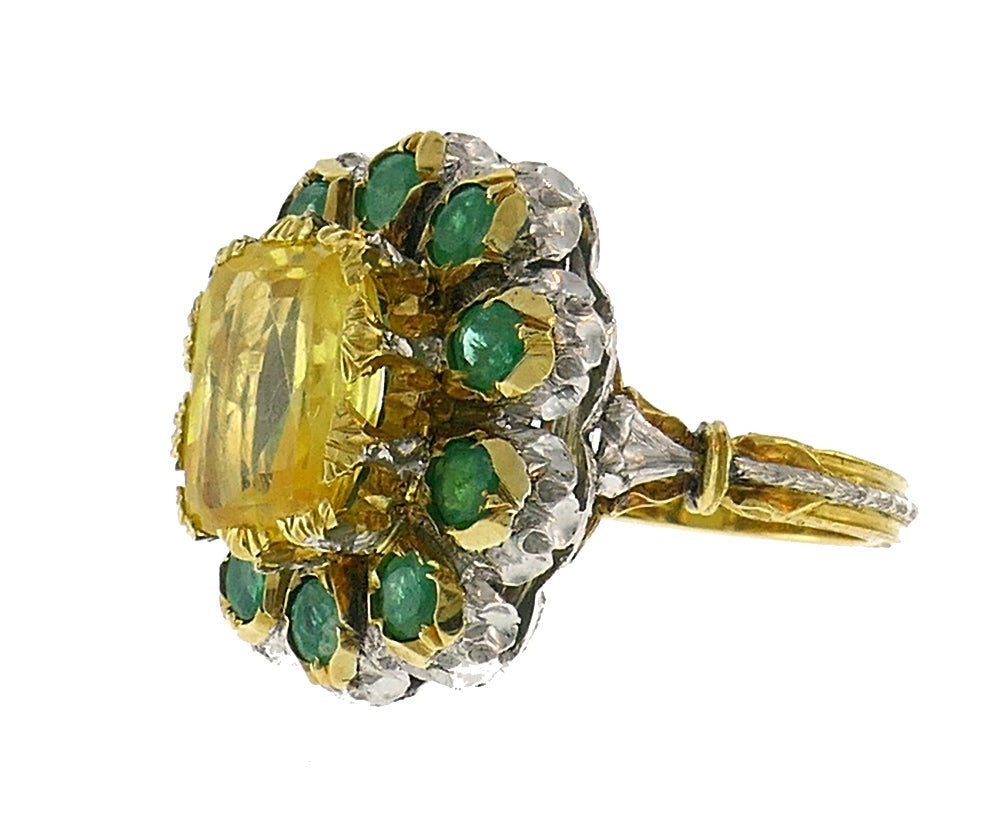 Mario Buccellati Yellow Sapphire 18k Gold Ring Estate Jewelry