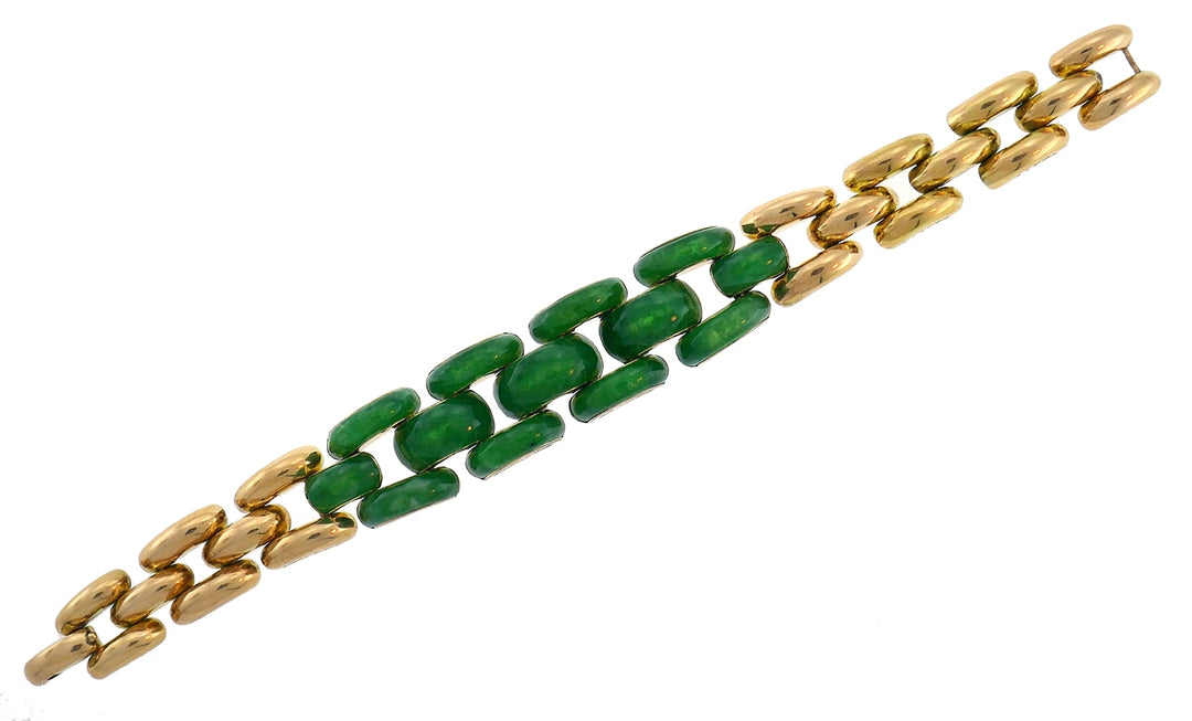 Marsh & Co. Jade 14k Yellow Gold Retro Bracelet