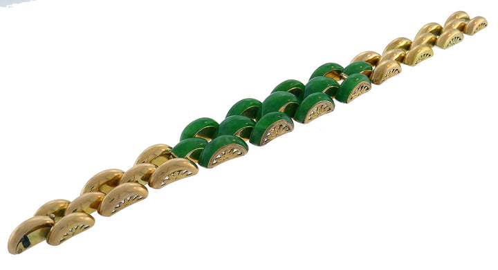 Marsh & Co. Jade 14k Yellow Gold Retro Bracelet