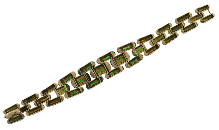 Marsh & Co. Jade 14k Yellow Gold Retro Bracelet