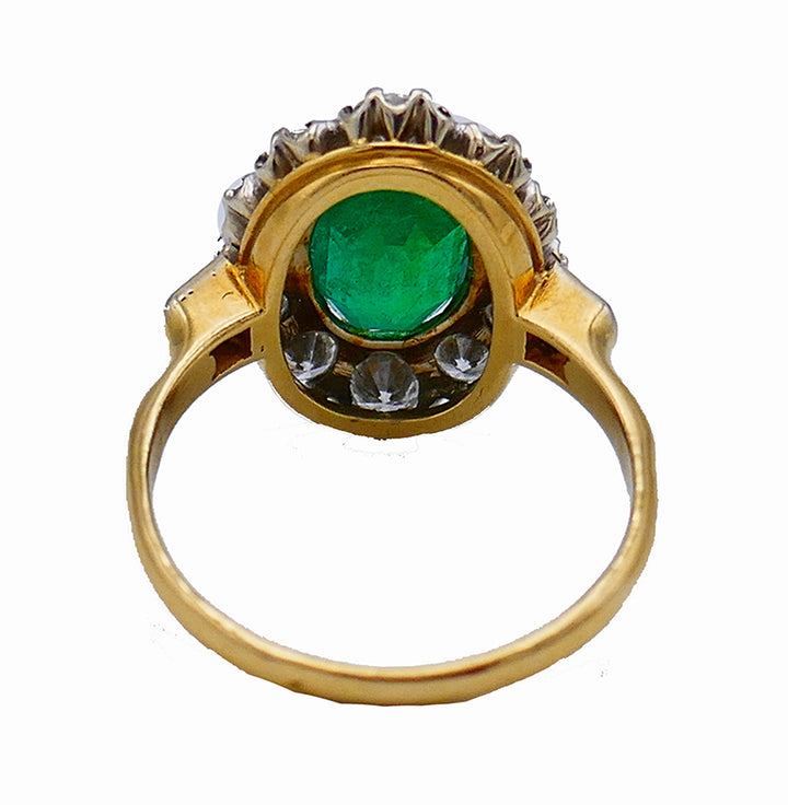 Vintage Emerald Diamond 14k Gold Ring