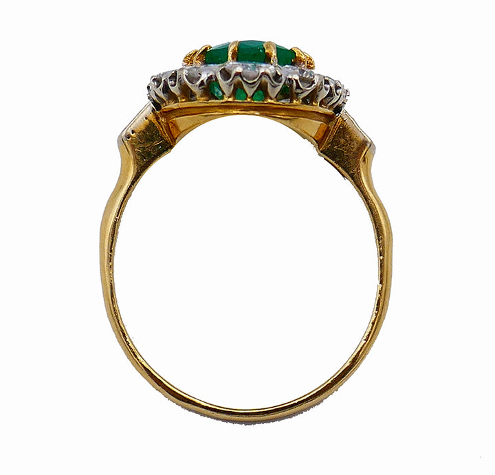 Vintage Emerald Diamond 14k Gold Ring