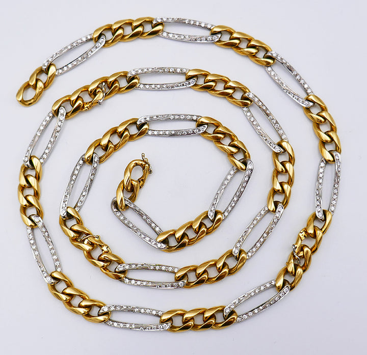 Vintage Cartier Diamond 18k Gold Chain Necklace Bracelet