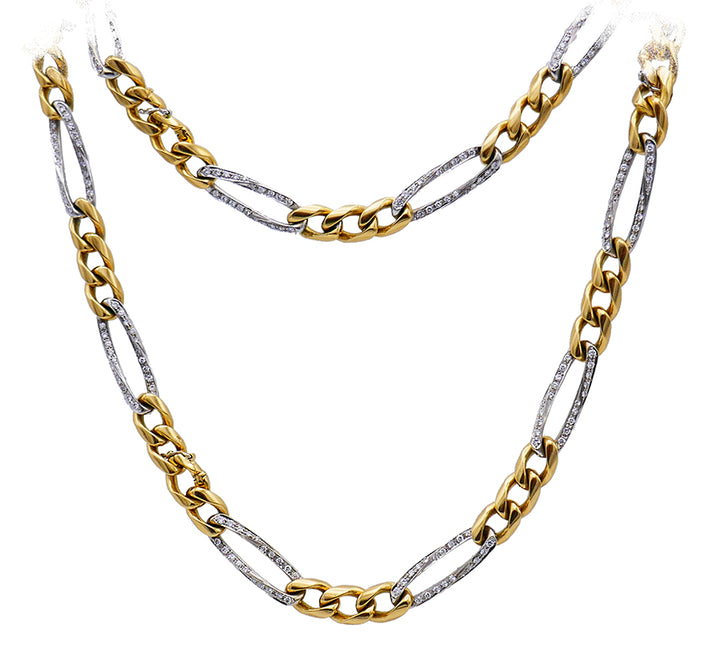 Vintage Cartier Diamond 18k Gold Chain Necklace Bracelet