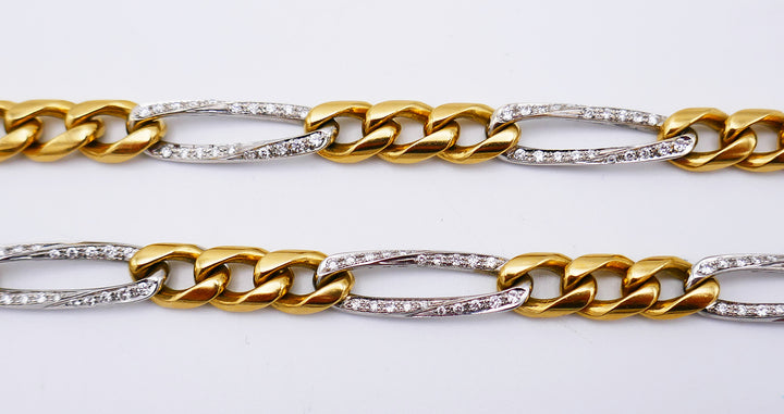 Vintage Cartier Diamond 18k Gold Chain Necklace Bracelet