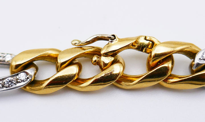 Vintage Cartier Diamond 18k Gold Chain Necklace Bracelet