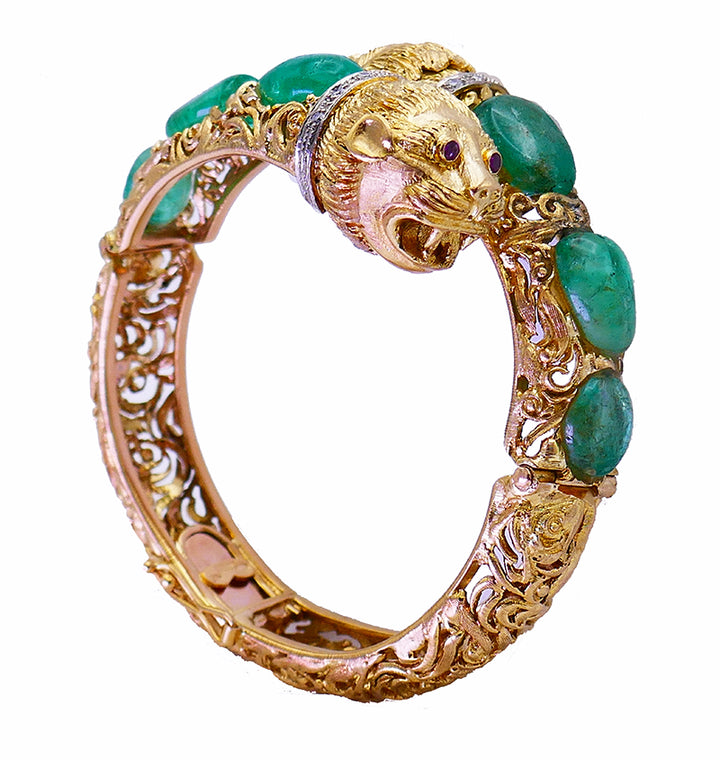 Vintage Zolotas 18k Gold Chimera Bangle Bracelet