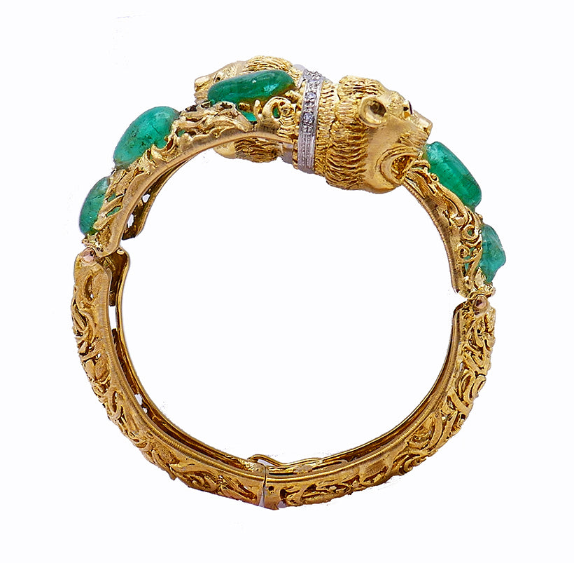 Vintage Zolotas 18k Gold Chimera Bangle Bracelet