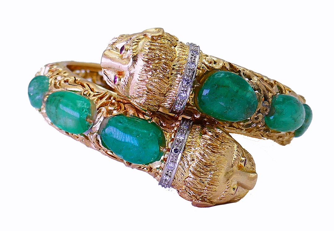 Vintage Zolotas 18k Gold Chimera Bangle Bracelet