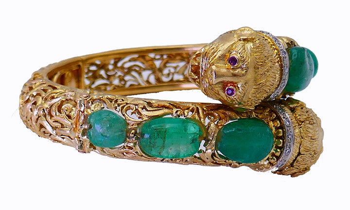 Vintage Zolotas 18k Gold Chimera Bangle Bracelet