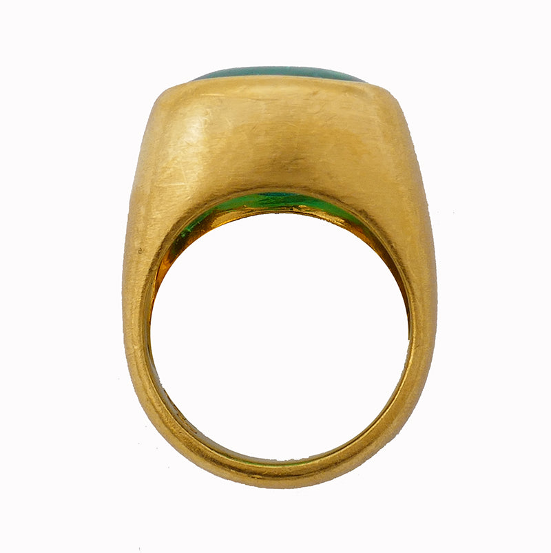 Vintage Colombian Emerald AGL 18k Gold Ring