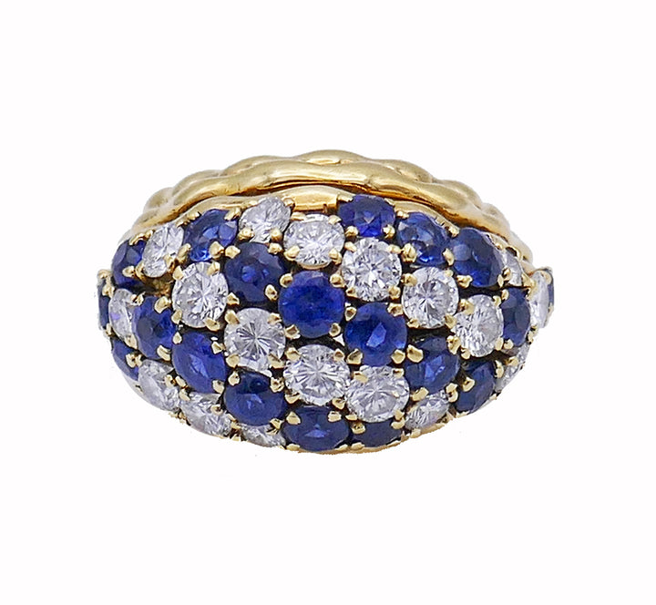 Vintage Boucheron Ring 18k Gold Diamond Sapphire Jewelry