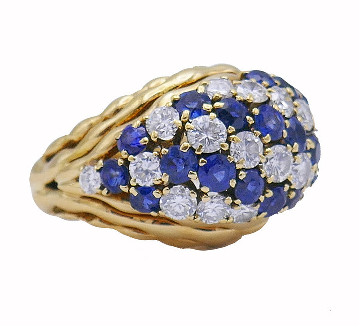 Vintage Boucheron Ring 18k Gold Diamond Sapphire Jewelry