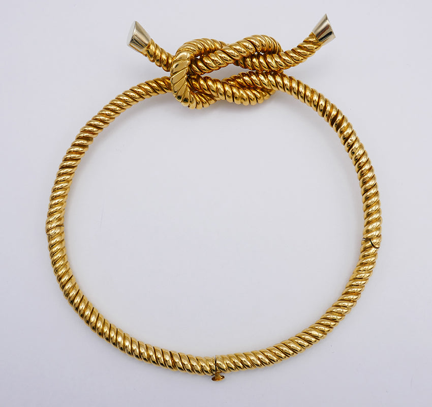 Rene Boivin Knot Vintage Necklace 18k Gold Retro Jewelry