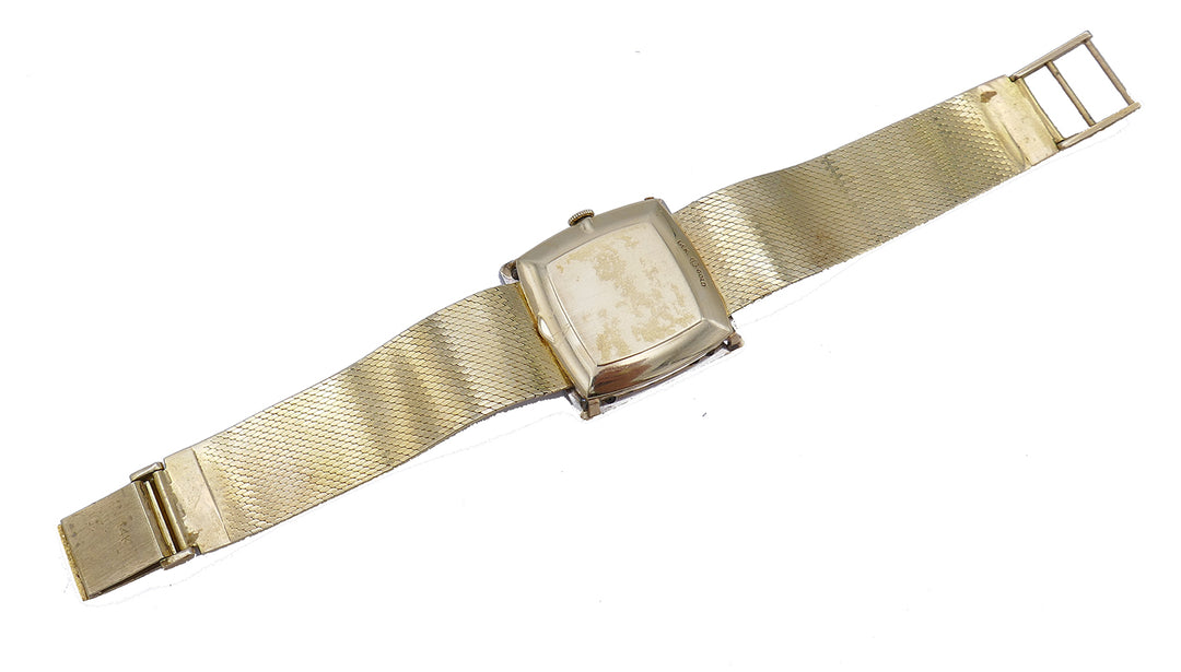 Vintage Jaeger-Le-Coultre Diamond 14k Gold Watch Bracelet