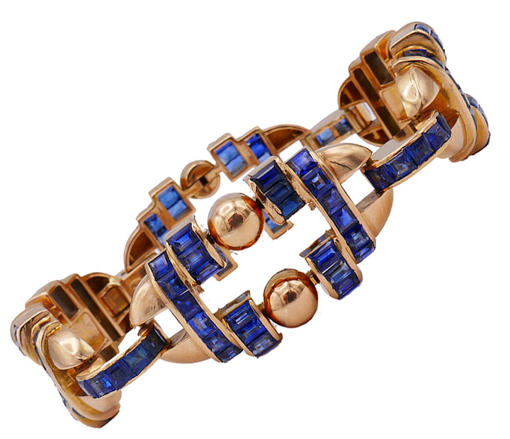 Gubelin Vintage Bracelet 18k Gold Sapphire Estate Jewelry