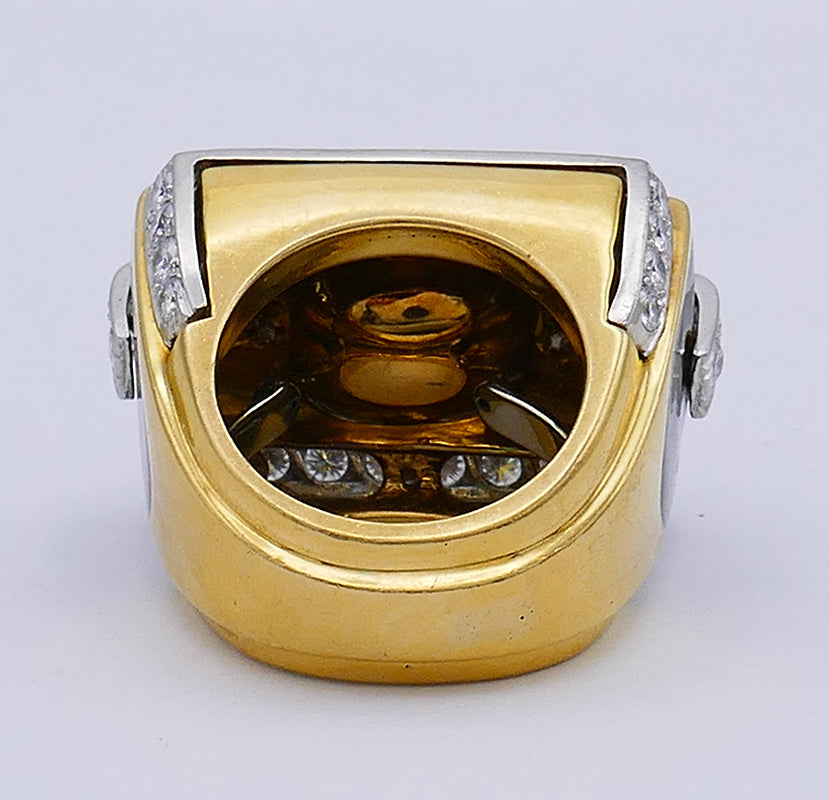 David Webb Vintage Ring 18k Gold Yellow Sapphire Cocktail