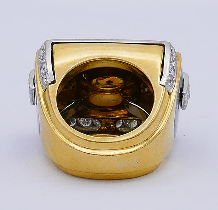 David Webb Vintage Ring 18k Gold Yellow Sapphire Cocktail