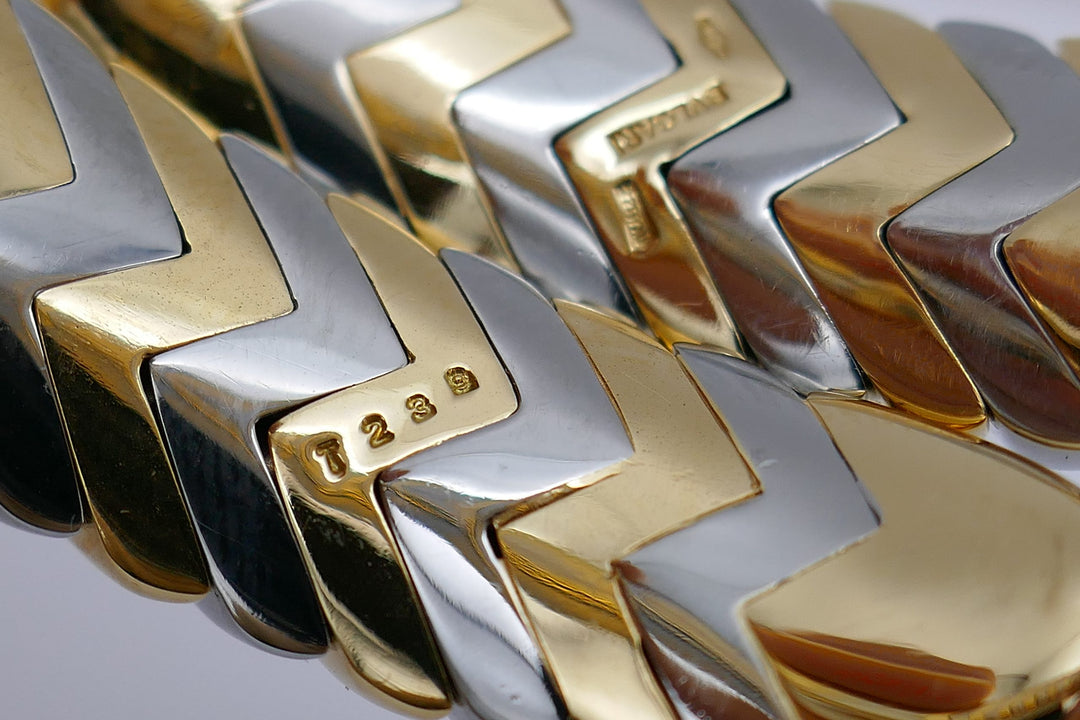 Bulgari Spiga Gold Steel Bracelet