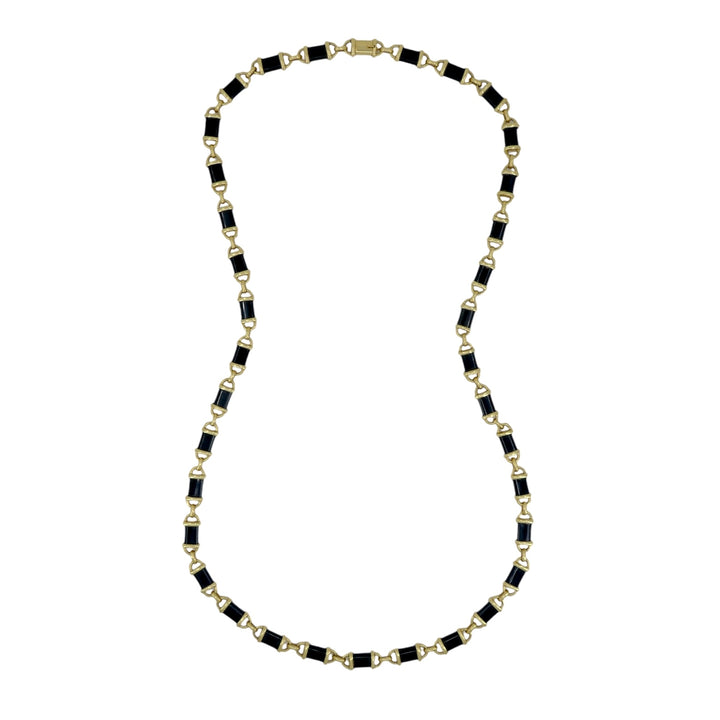 Van Cleef & Arpels 18k Gold Onyx Chain Link Necklace