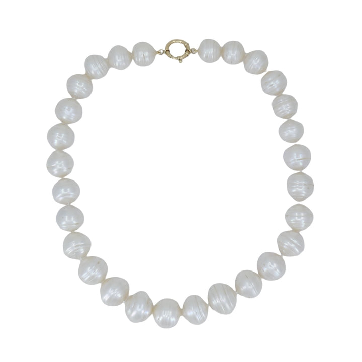 Vintage 14k Gold Baroque Cultured Pearl Necklace